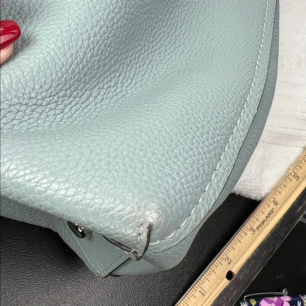Coach 2019 Light Blue Shoulder Bag with Floral Scarf - Picture 6 of 15